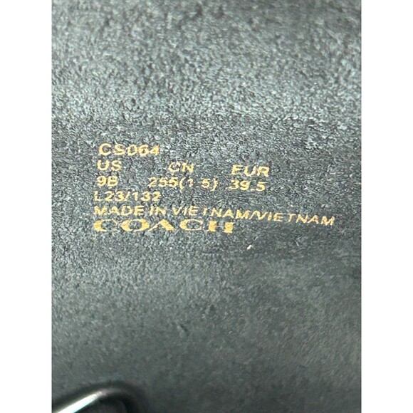 Coach Tara Moto Harness Pull On Boots Black Leather Biker Mid Calf Womens 9 B - Picture 10 of 11